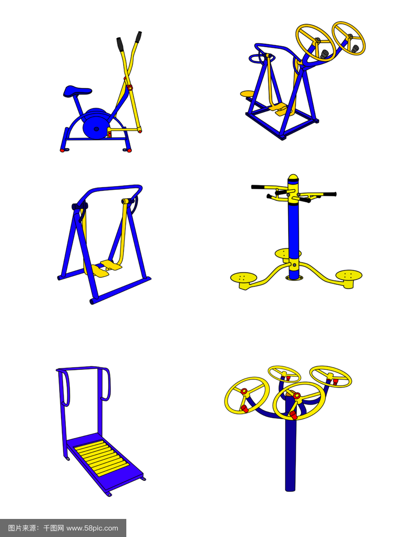 户外健身器材插画